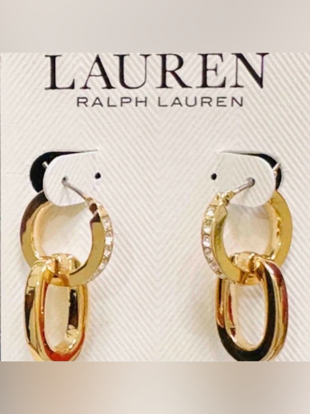 LAUREN Ralph Lauren ELEGANT GOLD-TONE DOUBLE HOOP EARRINGS 🌟NWT🌟